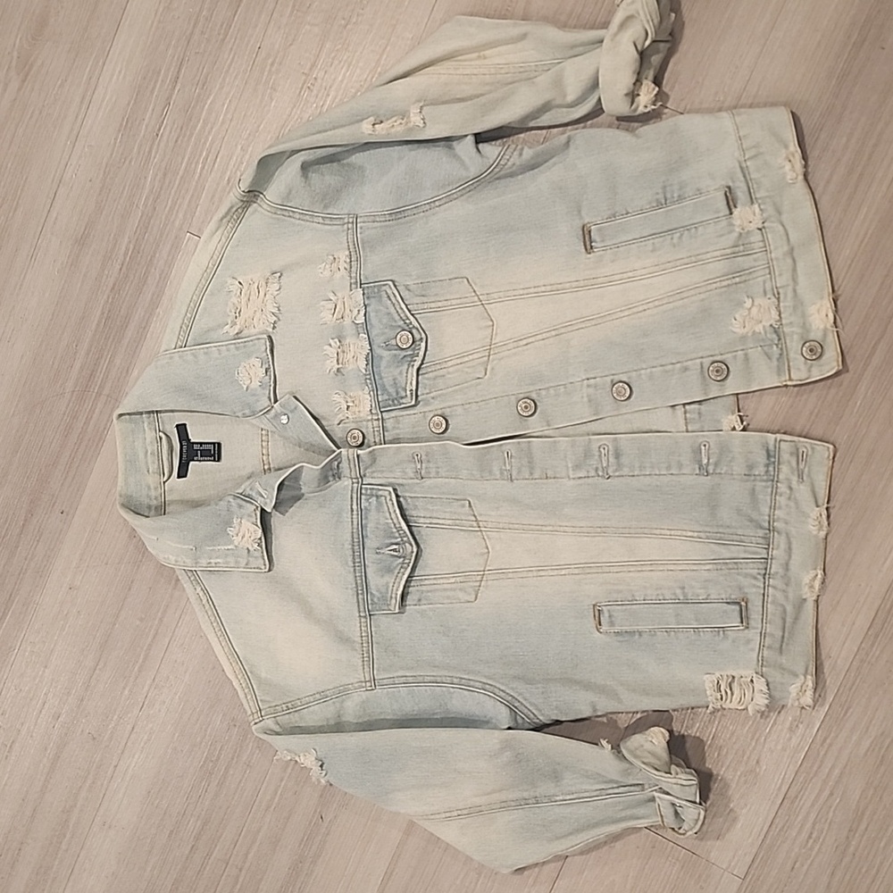 Distressed Forever 21 Light Blue Denim Jacket